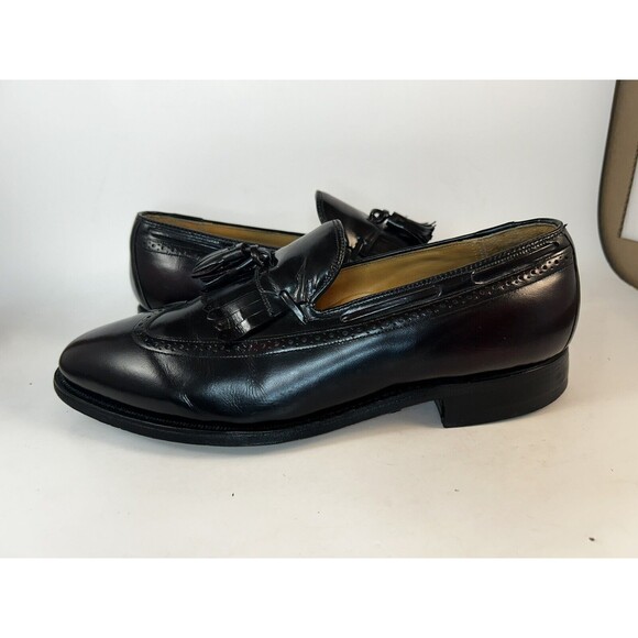 Johnston & Murphy Aristocrat Sz 9 Burgundy Leather Tassel Slip On Loafer Shoes